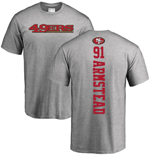 Men San Francisco 49ers Ash Arik Armstead Backer #91 NFL T Shirt